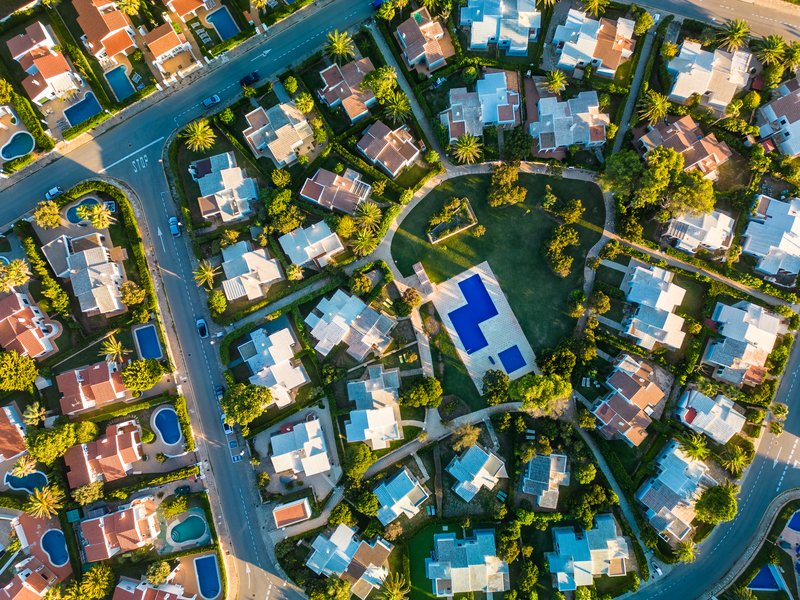 Panorámica de vecindario inmobiliaria en Puebla